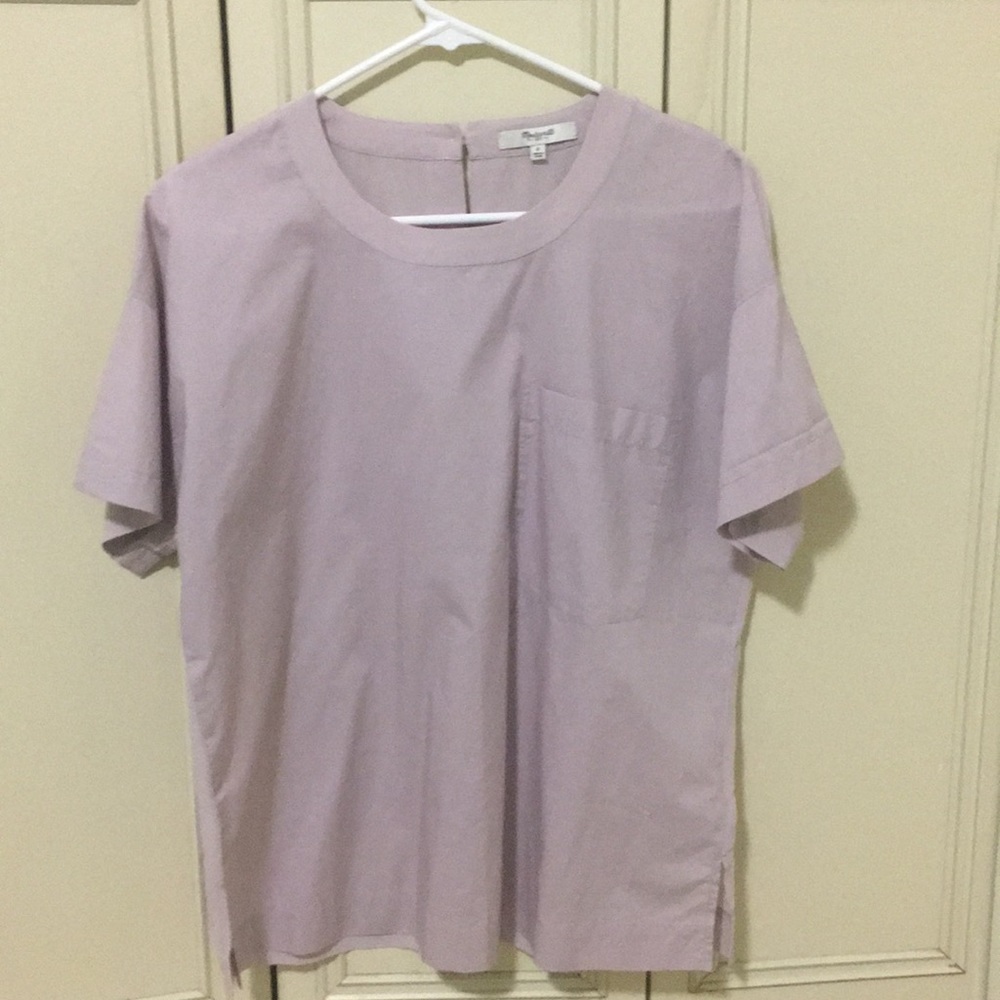 New with tag Madewell pink cotton silk short sleeve tee